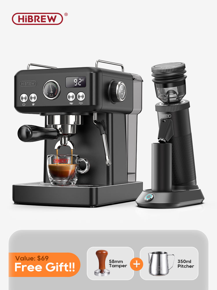 HiBREW Semi Automatic Espresso Coffee Machine Temperature Adjustable H