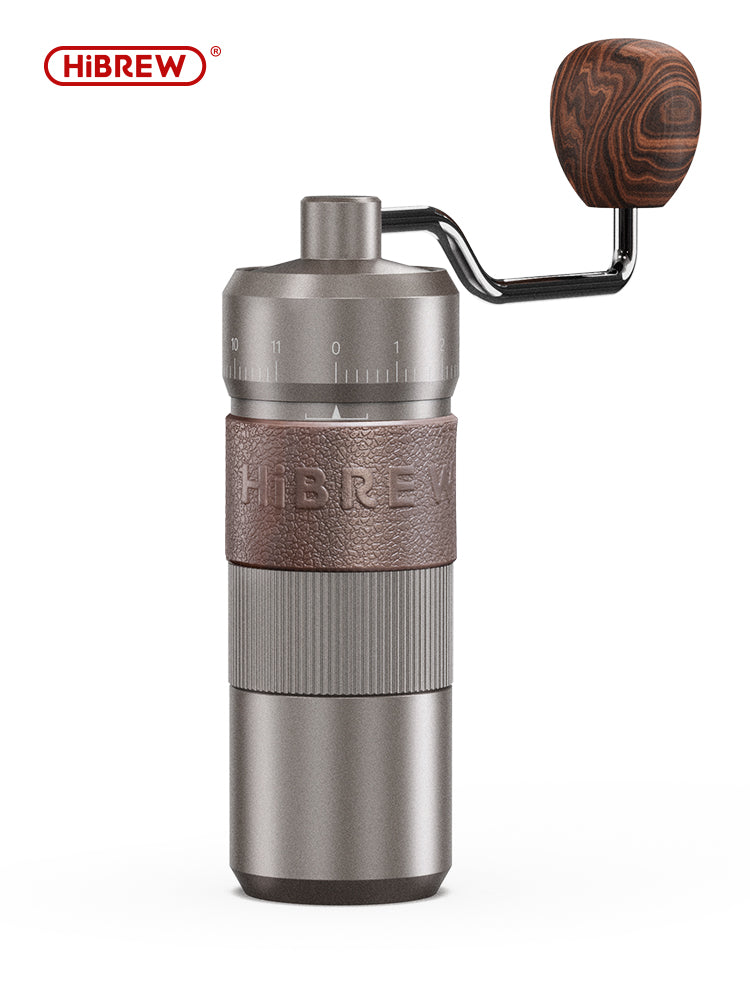 HiBREW Manual Coffee Grinder Portable High Quality Hand Grinder Mill Aluminium With Visual Bean Storage G4B