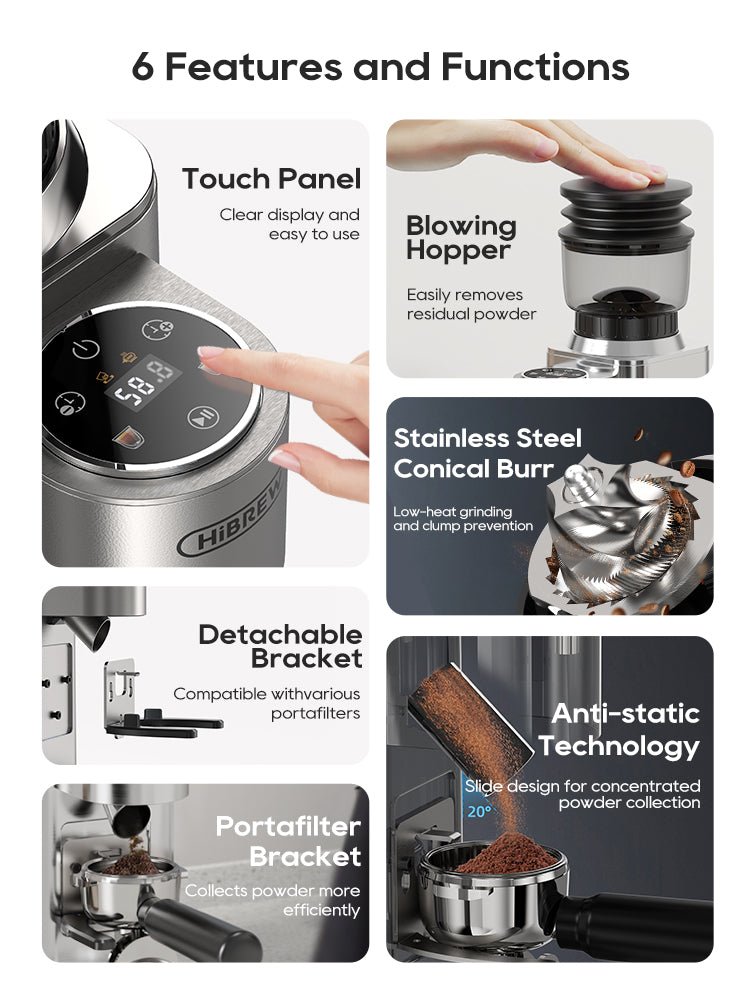 HiBREW  Automatic Coffee Grinder with 48 Customizable Grind Settings  G7